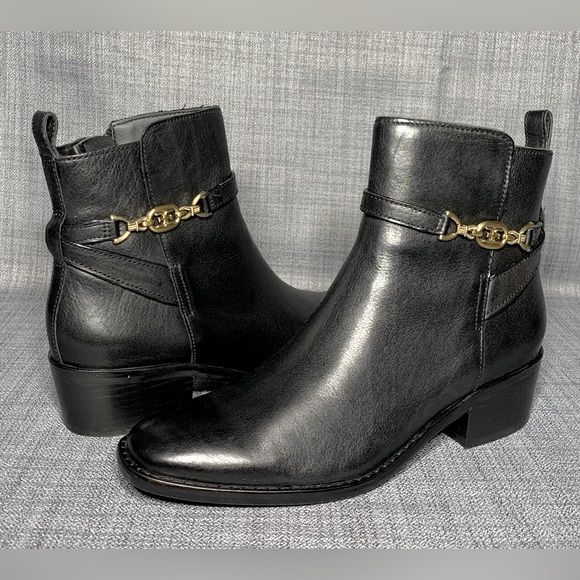 Sam Edelman Women's Brawley Buckled Ankle Boots Black Leather 6M - Picture 2 of 6